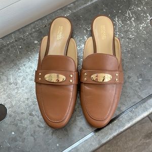 Michael Kors Leather Mules, Color: Luggage, Size 6.5, gently used